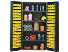 CABINET W/ 96 YLW BINS STEEL 36X24X72IN