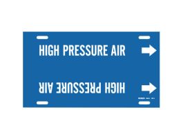 Snap-On Pipe Marker: HIGH PRESSURE AIR, 24" W, Fits Pipes 8" Dia. Thru 9.875" Dia.