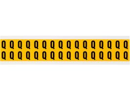 Outdoor Vinyl 0.625 in Black on Yellow Letters Q Card of 32 Labels