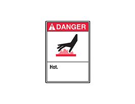 ANSI Sign, Danger-Hot, 7" x 10", Adhesive Vinyl