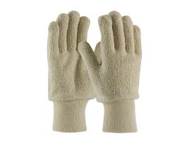 Terry Cloth Seamless Gloves, Loop-Out, 18 oz., KW, Natural, LG