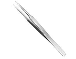 Stainless Steel Tweezers w/ Flat, Round Tips;  120 mm L