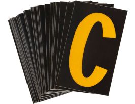 BradyLite 1 in Reflective Numbers Yellow on Black, C 25/PK