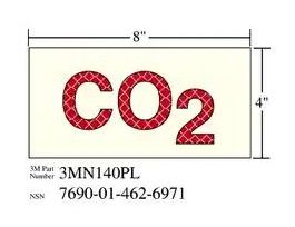 3M™ Photoluminescent Film 6900, Shipboard Sign 3MN140PL, 8 in x 4 in, CO2, 10/Package