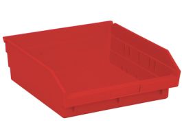 11 5/8IN X 11 1/8INX 4IN SHELF BIN RED