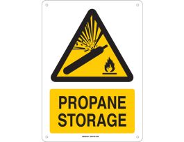 Propane Storage Sign, 14" H x 10" W x 0.035" D, Aluminum