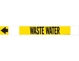 Waste Water Pipe Marker, 4" H x 24" W, Fits Pipes 8" Dia. or Larger