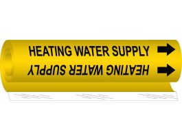 Heating Water Supply Pipe Marker, 8" H x 5" W, Fits Pipes 0.5" Dia. Thru 1.375" Dia.