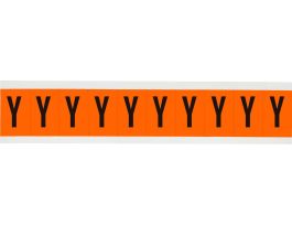 Outdoor Vinyl 2 in Black on Orange Letters Y Card of 10 Labels