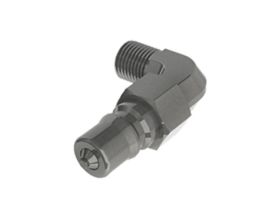 Filter Adapter, 90 elbow, Justrite Centura quick disconnect, SS and PTFE; 1/ea