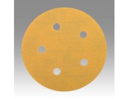 3M™ Hookit™ Gold Film Disc 255L, 5 in x NH, 5 Hole, P220, D/F, Die 500FH, 100/Carton, 4 Cartons/Case
