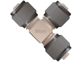 High-Pressure MicroTee Assembly, for MicroTight Sleeves, Mounting Hole, 0.006" ID, 5/16-24 Coned; 1/EA