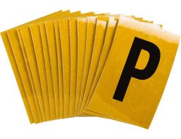 BradyLite 1 in Reflective Numbers Black on Yellow, P 25/PK