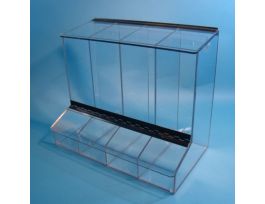 4 COMPARTMENT GLOVE DISPENSER W/LID/PETG