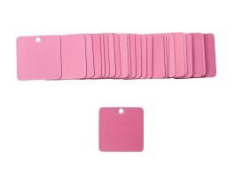 Blank Valve Tags, 2" H x 2" W, Aluminum, Pink