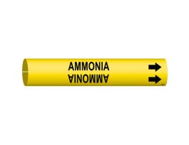 Ammonia Pipe Marker, 2" H x 2" W, Fits Pipes 2.5" Dia. Thru 3.875" Dia.
