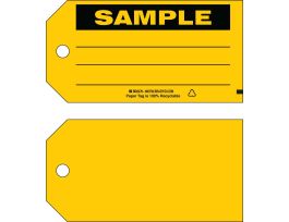 Inventory Tag SAMPLE Paper 3 x 5.75 Black on Yellow 100/PK