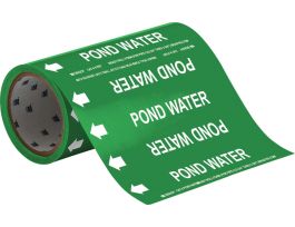 Pond Water Pipe Marker, 30' H x 8" W x 30' L, Roll of 30', Fits Pipes 2" Dia. or Smaller