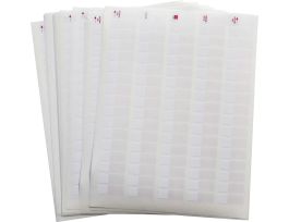 JetTab Self-Laminating Vinyl Lbls 1.38 in H x 0.5 in W White, Clear 38/PK