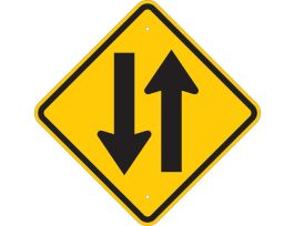 2-Way Traffic Picto Sign, 18" H x 18" W x 0.06" D, Polystyrene