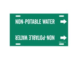 Non-Potable Water Pipe Marker, 10" H x 32" W, Fits Pipes 10" Dia. Thru 15" Dia.