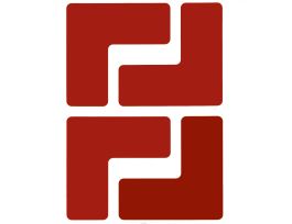 ToughStripe® Floor Marking Tape L-Shaped Corner Marks -  Polyester, Solid Color, Red, 2" x 5"