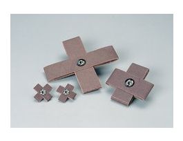 Standard Abrasives™ A/O Cross Pad, 723169, 8PLY 1 x 1 in x 3/8 in, 8-32, 80, 100/Carton, 1000 ea/Case