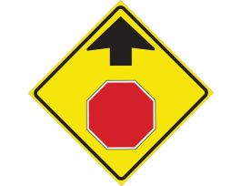 Stop Ahead Picto Sign, 30" H x 30" W x 0.090" D, Aluminum