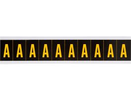 Outdoor Vinyl 1 in Yellow on Black Letters A Card of 10 Labels