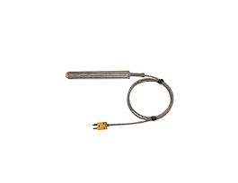 Type-K Compact Surface Probe 4.5" L Mini-Connector, ector Exposed 5ft Fiberglass / SS Cable