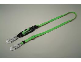 Miller HP™Adjustable SofStop Lanyard, 6-ft, single leg, 2 locking snap hooks, Green, 6ft