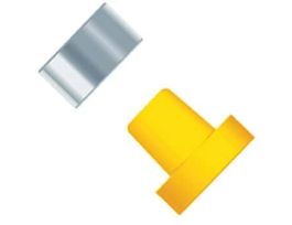 Super Flangeless Ferrule, Yellow ETFE/SS Ring, 1/16" OD Tubing, 1/4-28 or M6 Flat Bottom; 1/EA
