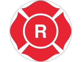 R Truss Marking Sign, 8" Dia, Red on White