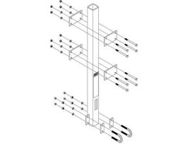 3M™ DBI-SALA® Lad-Saf™ Bottom Bracket For Ladder Mast/Ladder Anchor Post 6116027, Galvanized Steel