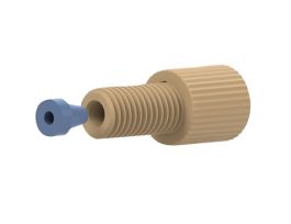 Flangeless Fitting, Standard Knurl, Natural PEEK, 1/16" OD Tubing, 1/4-28 Flat-Bottom; 10/Pk