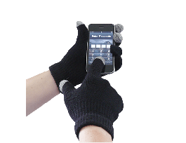 GLOVE TOUCHSCREEN KNIT ACRYLIC BK L-XL