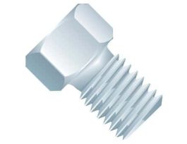 Super Flangeless Nut, Hex, Short, 316 SS, 1/32" or 1/16" OD Tubing, 1/4-28 Flat Bottom; 10/PK