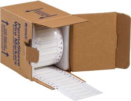 PermaSleeve Heat Shrink Wire and Cable Labels 1/4" Dia for 3" Core Printers - 0.5" White Double-Sided