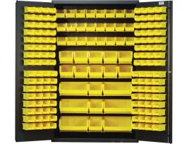 CABINET W/ YELLOW BINS STEEL 48X24X78IN
