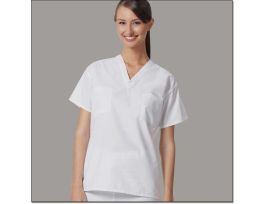 SHIRT SCRUB UNISEX 100% COTTON WHITE XS