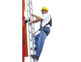 GlideLoc™Vertical Height Galvonized Access Ladder System, 50-ft, includes 9 ladder attachment brackets