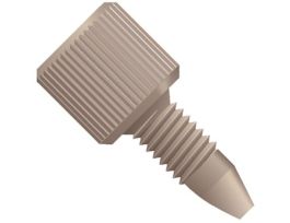 Fingertight One-Piece Fitting, Standard Knurl, Black PEEK, 1/16" OD Tubing, 10-32 Coned; 1/EA