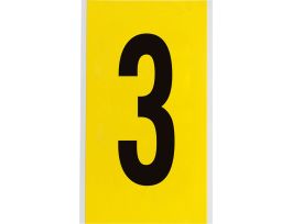 Repositionable Vinyl 6 in Black on Yellow, Numbers 3 Card