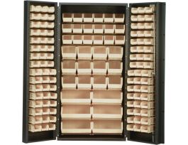 CABINET W/132 IVORY BINS STL 36X24X72IN