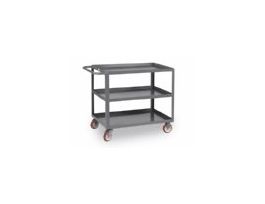 Welded service cart -3 shelf,lip, 24" x 36"