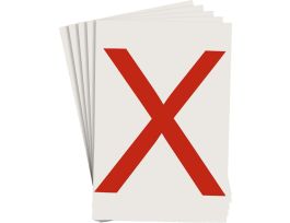 ToughStripe® Floor Marking Polyester 8 in Label Letter X Red 20/PK
