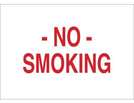 No Smoking w/Dashes Sign, 7" H x 10" W x 0.06" D, Polystyrene