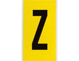 Repositionable Vinyl 6 in Black on Yellow, Letters Z Card