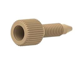 Port Plug, Standard Knurl, Natural PEEK, 10-32 Coned Extra Long Thread ; 1/EA