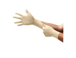 TOUCHNTUFF 9"; 5mil Nat'l Rubber Latex, Powdered, Smooth Finish, Rolled Beaded Cuff